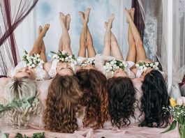 Girls with beautiful healthy hair