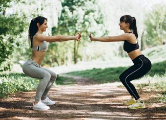 Warming Up Vs. Cooling Down Two fit women warming up-cooling down