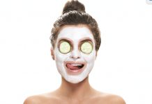 Beautiful girl with natural facial on her face